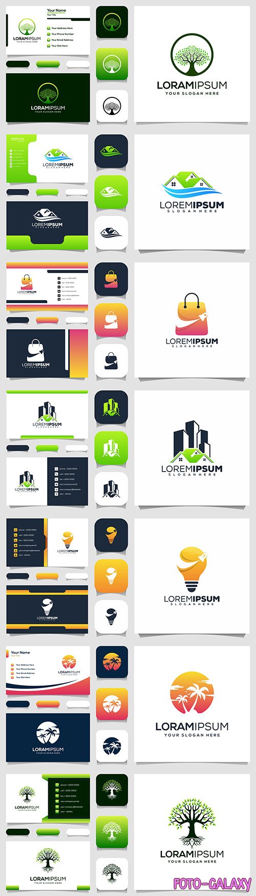 Modern logo and business card premium vector