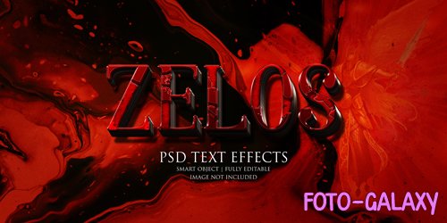 Zelos text effect Premium Psd