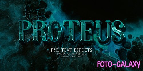 Proteus text effect Premium Psd