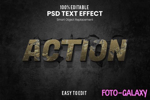 Action text effect Premium Psd