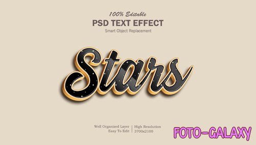 Stars stylish psd text effect editable Premium Psd