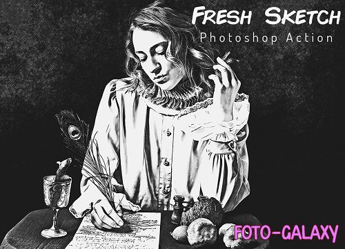 Fresh Sketch Photoshop Action - 6468490