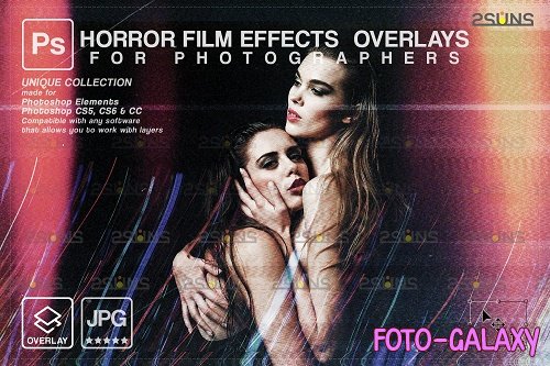 Horror effects, Film Grain Textures, Scratch Photo Overlays V2 - 1447898