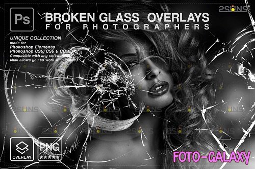 Broken Glass Photoshop Overlay & Halloween Photoshop overlay V3 - 1447943