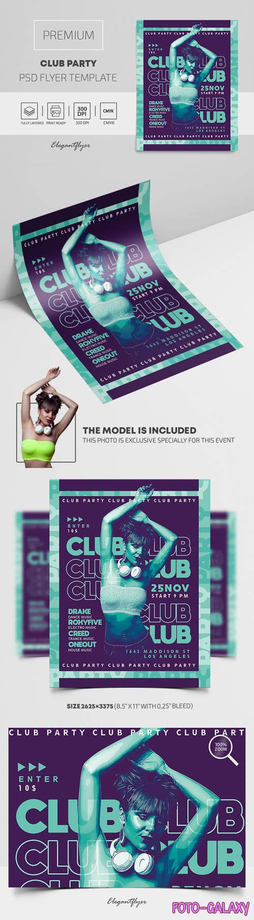 Club Party Premium PSD Flyer Template vol 2