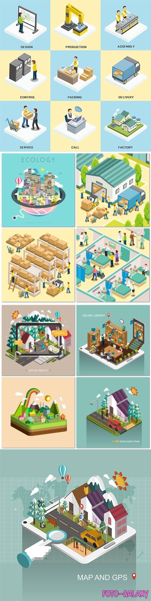 Concept in 3d isometric flat design vector template vol 2