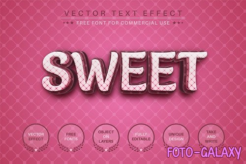 Sweet - editable text effect - 6554015