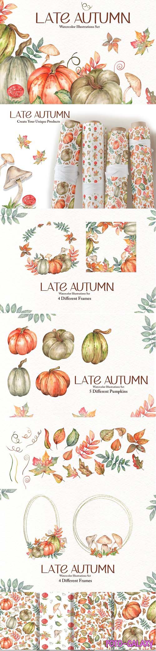 Late Autumn Watercolor Set - 6575931