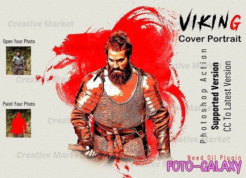 Viking Cover Portrait PS Action - 6584719