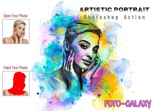 Artistic Portrait Photoshop Action - 6612568