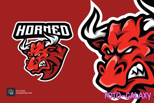 Bull Head Mascot Esport Logo Design