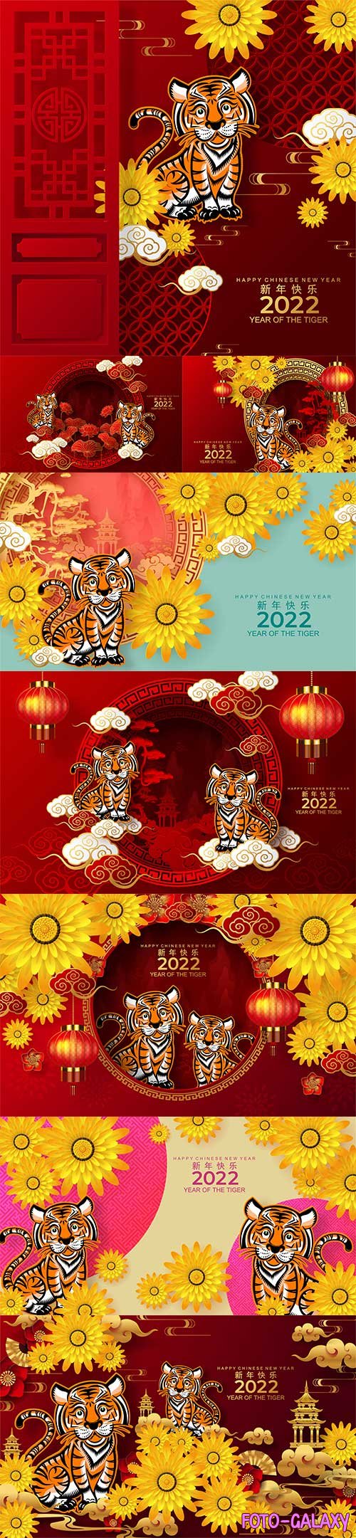 Chinese new year 2022 year of the tiger in vector