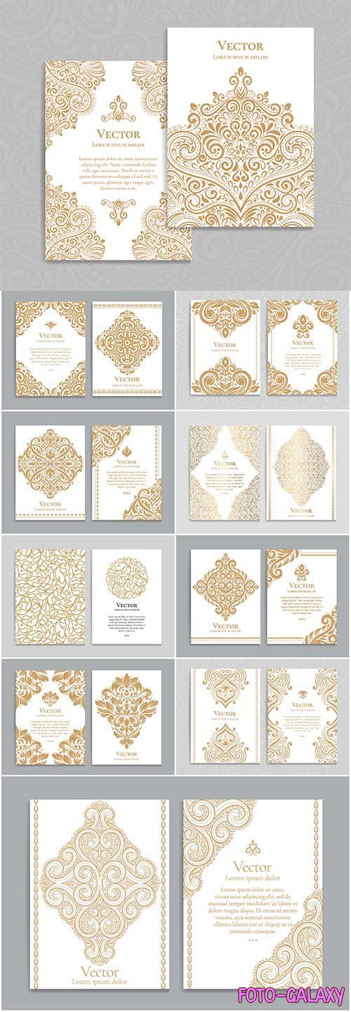 Vector cards with gold decor