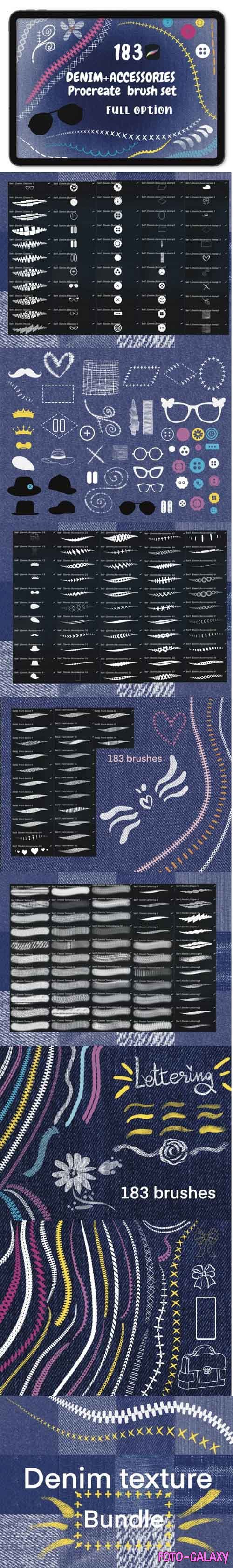 Procreate Denim Brush Set/183 Brushes