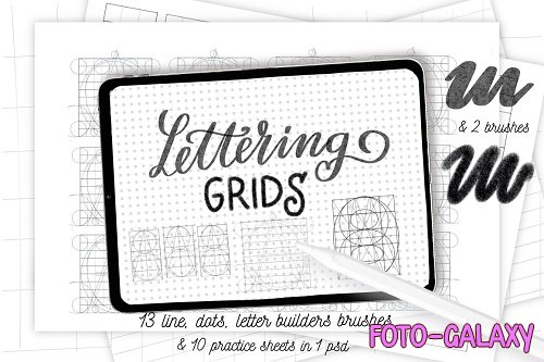 Procreate lettering grids set - 5989044