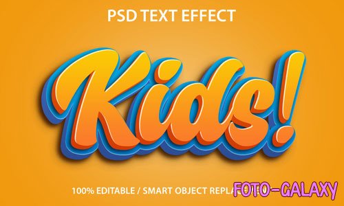 Editable text effect kids premium psd