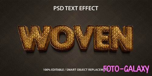 Editable text effect 3d woven premium psd