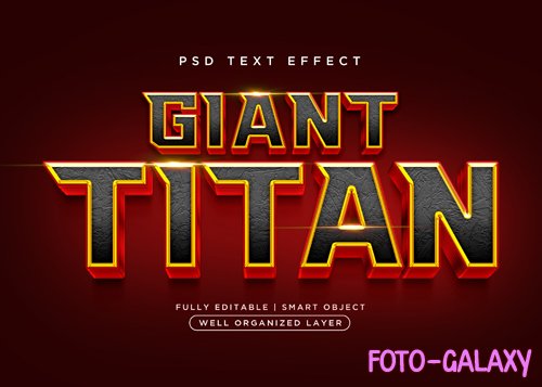 3d style titan text effect psd