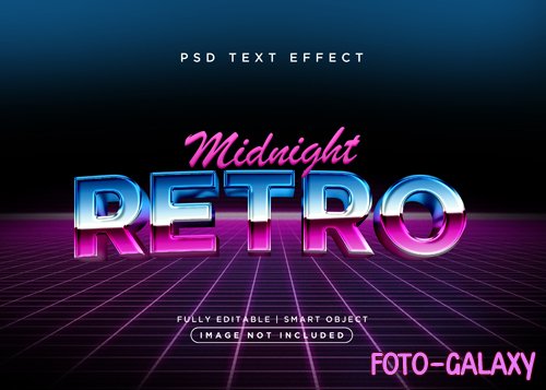 3d style retro text effect premium psd