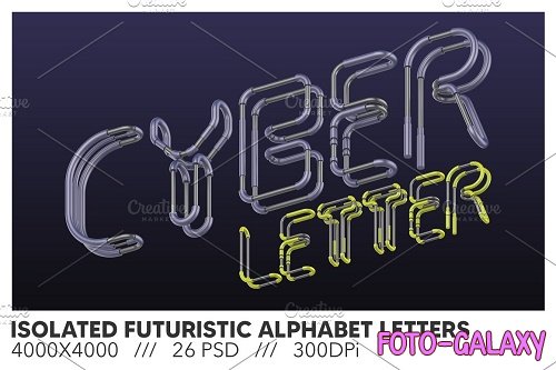 Isolated Futuristic Alphabet Letters - 6372980