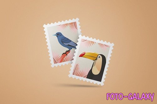 Rectangular Stamp Mockup Scene - 6714524