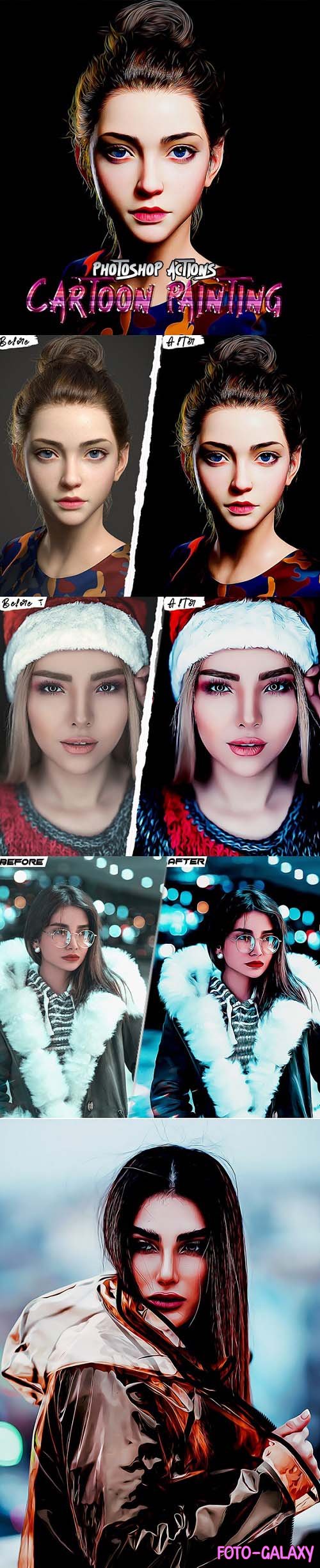 Cartoon Painting - Christmas Photoshop Actions - 35139694