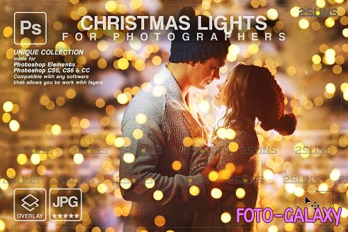 Christmas lights photoshop overlay, Sparkler overlay bokeh V5 - 1732547