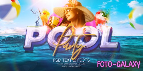 Pool party text effect psd