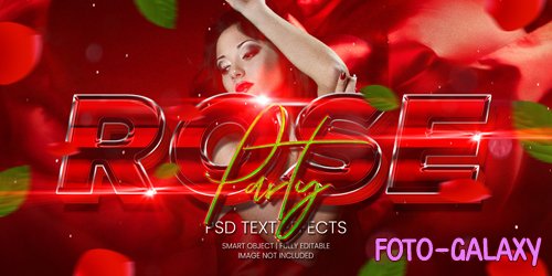 Rose party text effect psd