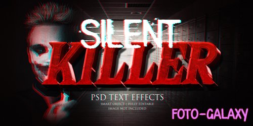 Silent killer text effect psd