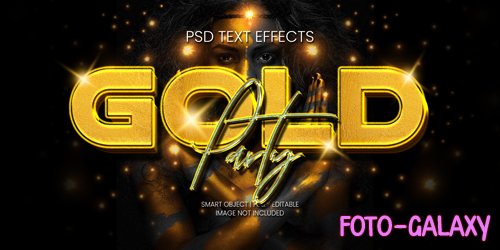 Gold party text effect psd