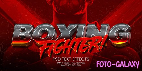 Boxing fighter text effect psd