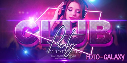 Club party text effect psd