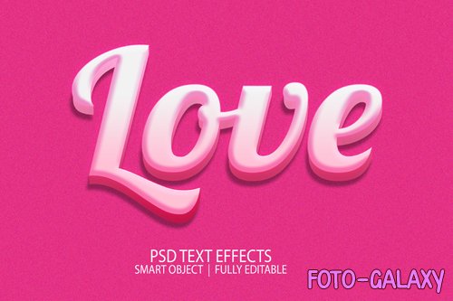 Pink love psd text effect psd