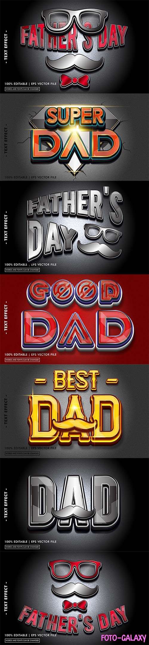 Father's day 3d editable text style effect vector vol 249