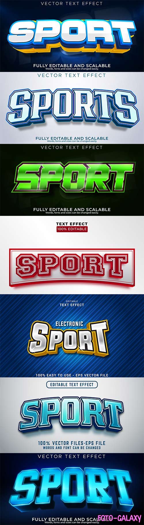 Sport 3d editable text style effect vector vol 251