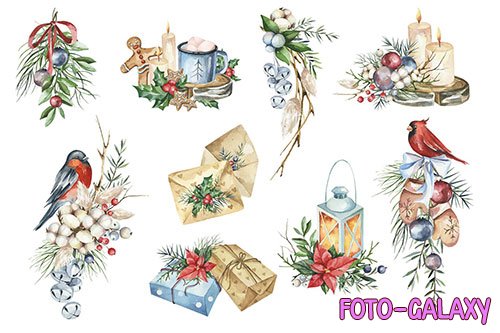 Christmas Compositions Isolated Set