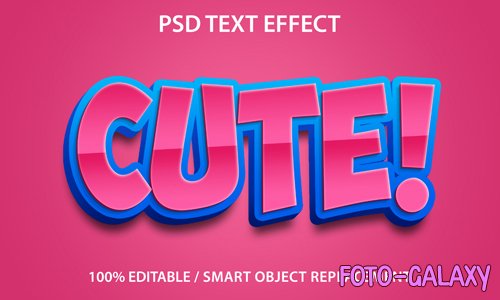Editable text effect cute premium psd