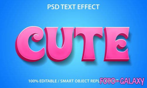 Text effect cute template psd