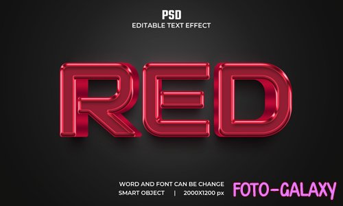 Red 3d editable text effect premium psd with background