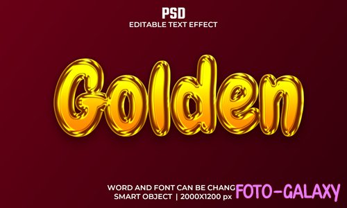 Golden 3d editable text effect premium psd with