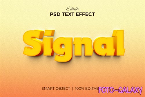 Signal editable 3d text effect mockup premium psd