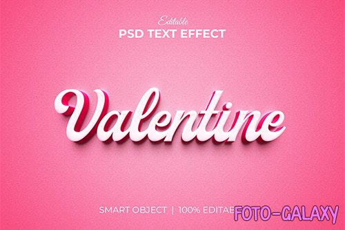 Valentine editable 3d text effect mockup premium psd