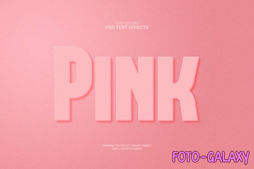 Pink minimal 3d editable premium psd text effect
