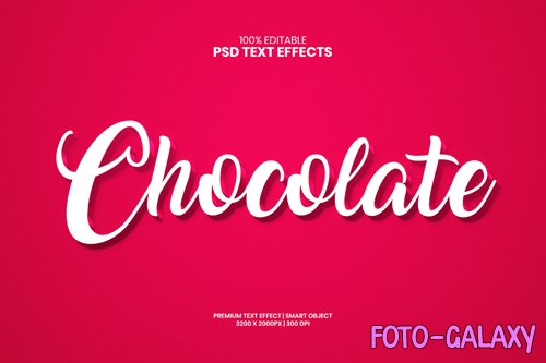 Chocolate 3d editable premium psd text effect