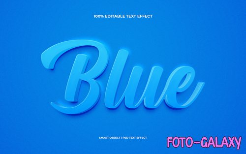 Blue minimal amp clean 3d editable premium psd text effect