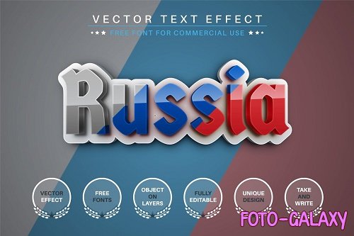 Russia Tricolor Editable Text Effect - 6812110