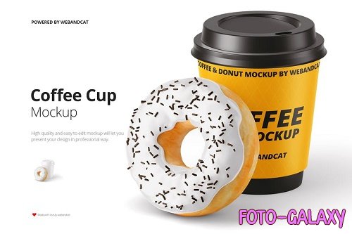 Donut and Coffee Cup Mockup