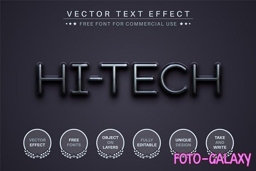 Hi-Tech - Editable Text Effect - 6831422