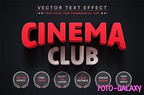 Cinema Club - Editable Text Effect - 6831521